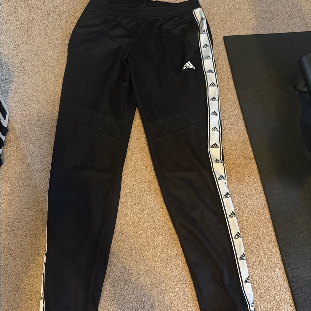 Adidas Black Joggers with Iconic Side Stripe
